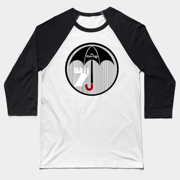 No. 07-The White Violin Logo_BLACK Baseball T-Shirt by StitchingDreams980